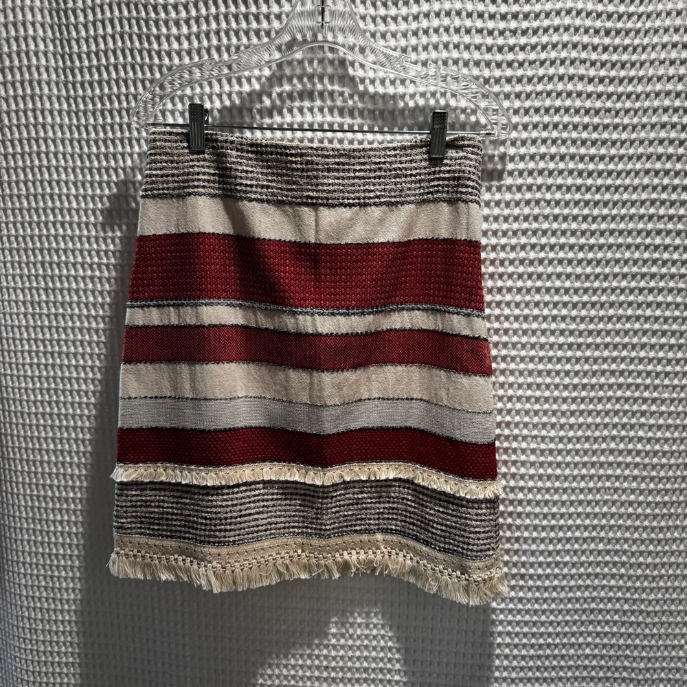 J. McLaughlin Striped blue, Red, and Beige Skirt